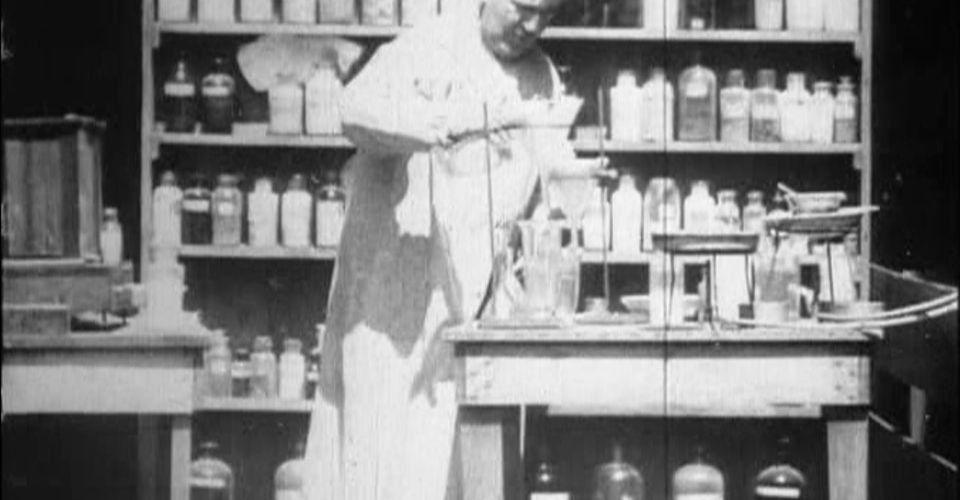 Mr. Edison at work in his chemical laboratory